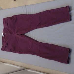 Loft Women's Burgundy/Maroon Color Jeans* Size 8 Petite*Excellent Used Condition